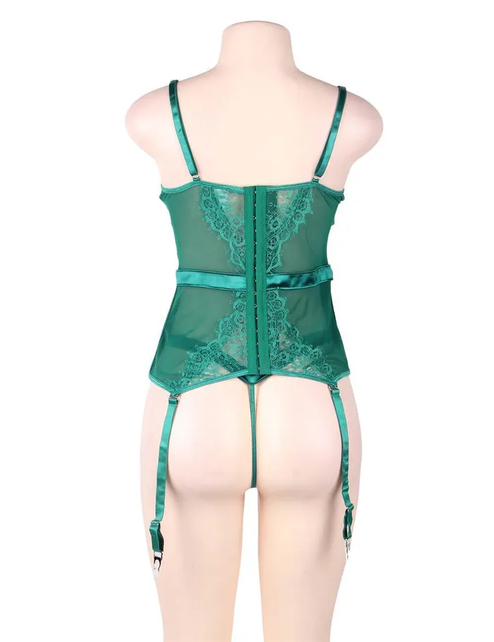 Couples Emerald Lace Corset Two Sizes Available Kissablegs