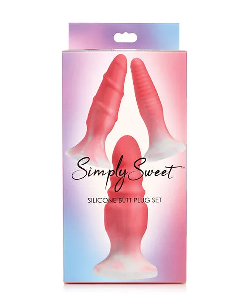 Curve Toys Simply Sweet Silicone Butt Plug Set Curve Anal Curve Toys Simply Sweet Silicone Butt Plug Set Curve Anal