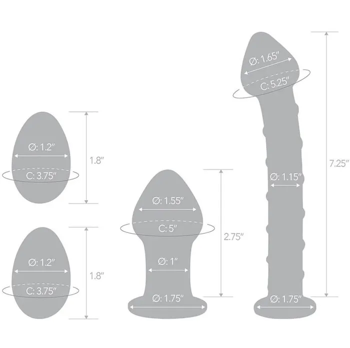 Dildos Glas Glas Double Penetration Kit