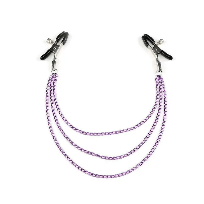 Female Sex Toys Dark Amour Adjustable Nipple Clamps With Metal Chain