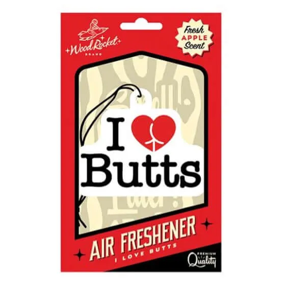 Air Freshner I love Butts Wood Rocket Vibrators