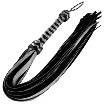 Anal As You Like It OR Silver And Black Leather Flogger