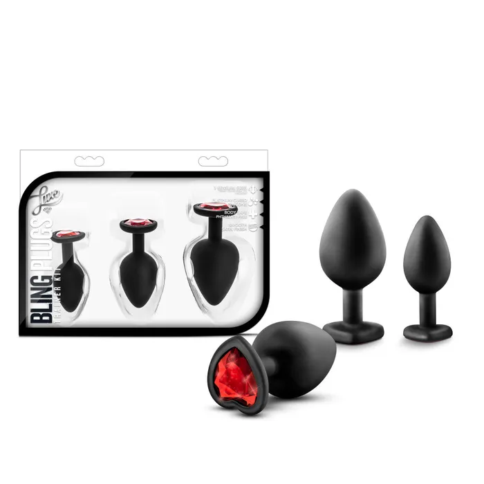 Anal Blush Luxe By Blush Blings Training Kit Black With Red Gems Anal Plug Anal Blush Luxe By Blush Blings Training Kit Black With Red Gems Anal Plug