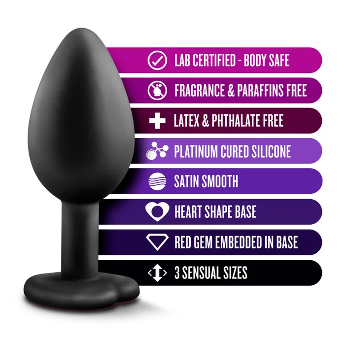 Anal Blush Luxe By Blush Blings Training Kit Black With Red Gems Anal Plug