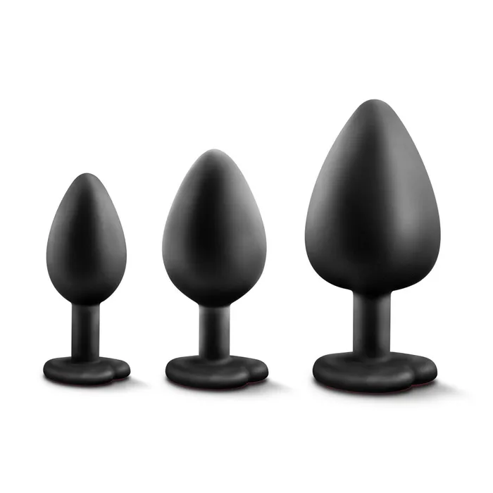 Anal Blush Luxe By Blush Blings Training Kit Black With Red Gems Anal Plug