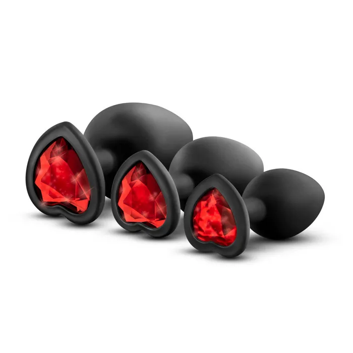 Anal Blush Luxe By Blush Blings Training Kit Black With Red Gems Anal Plug