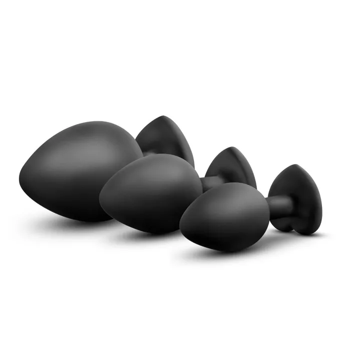 Anal Blush Luxe By Blush Blings Training Kit Black With Red Gems Anal Plug