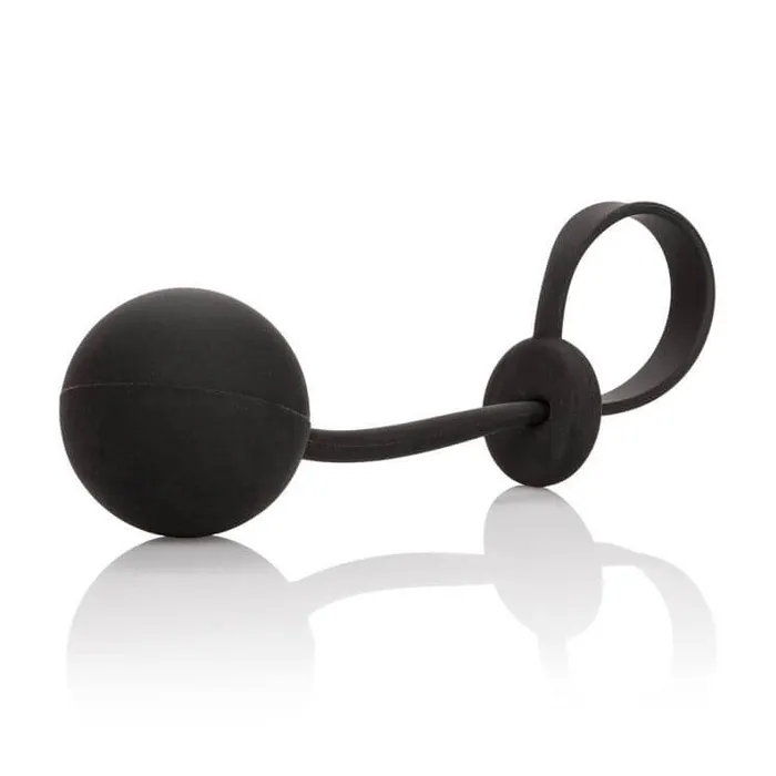 Anal California Exotic Novelties Weighted Lasso Ring Black Silicone Pleasure Ring 175 Diameter