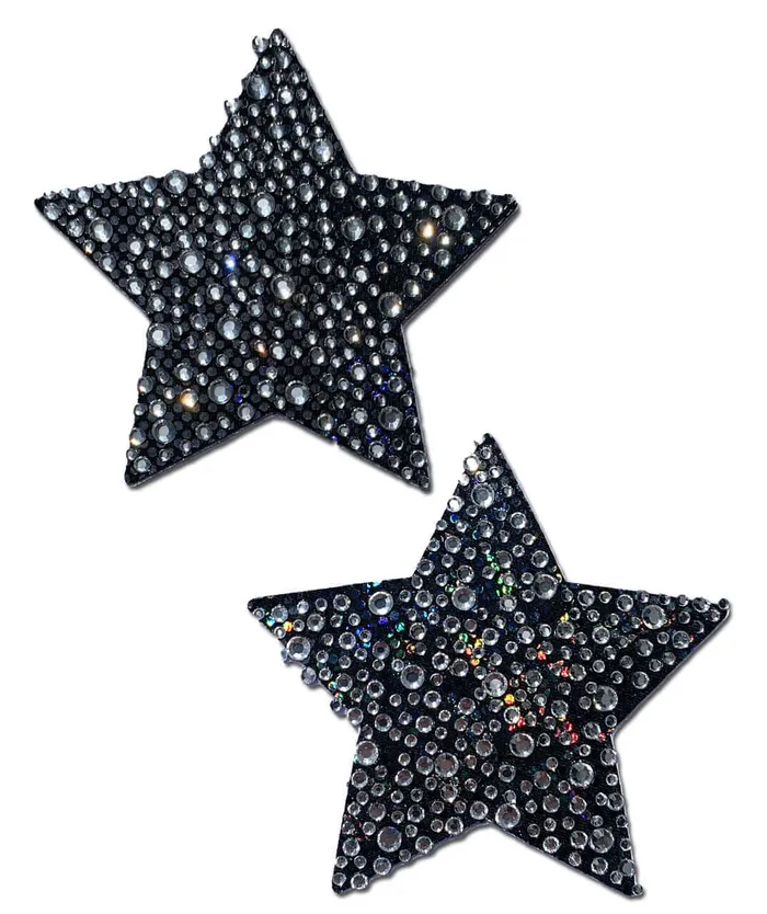 Anal Pastease Crystal Black Stars Pasties
