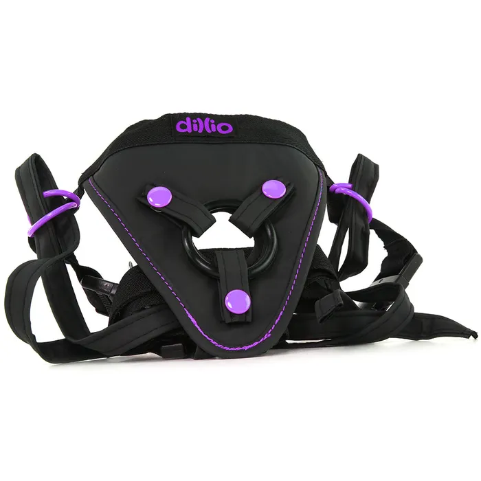 Anal Pipedream Dillio Perfect Fit Harness in BlackPurple