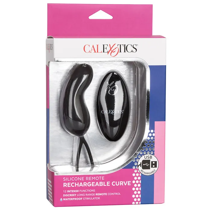 Anal Remote Silicone Rechargeable Curve BulletBlack CAL EXOTICS