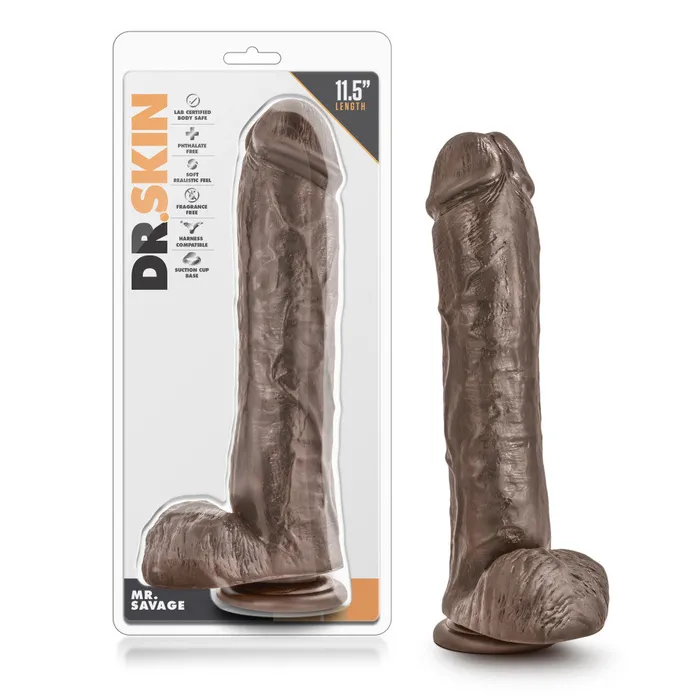 Blush Dildos Dr Skin By Blush Mr Savage Realistic Chocolate 11Inch Long Dildo With Balls Suction Cup Base Blush Dildos Dr Skin By Blush Mr Savage Realistic Chocolate 11Inch Long Dildo With Balls Suction Cup Base