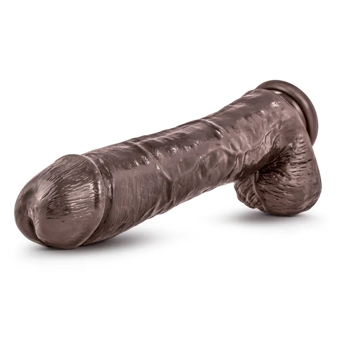 Blush Dildos Dr Skin By Blush Mr Savage Realistic Chocolate 11Inch Long Dildo With Balls Suction Cup Base