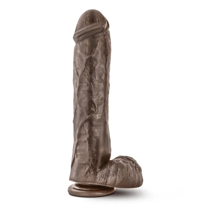 Blush Dildos Dr Skin By Blush Mr Savage Realistic Chocolate 11Inch Long Dildo With Balls Suction Cup Base