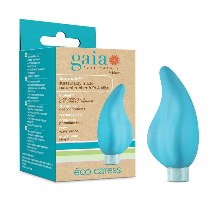 Blush Female Sex Toys Gaia By Blush Eco Caress PlantBased 4 Waterproof Multifunction Powerful Vibrator in Aqua Sustainably Made with BioTouch BioFeel Blush Female Sex Toys Gaia By Blush Eco Caress PlantBased 4 Waterproof Multifunction Powerful Vibrator in Aqua Sustainably Made with BioTouch BioFeel