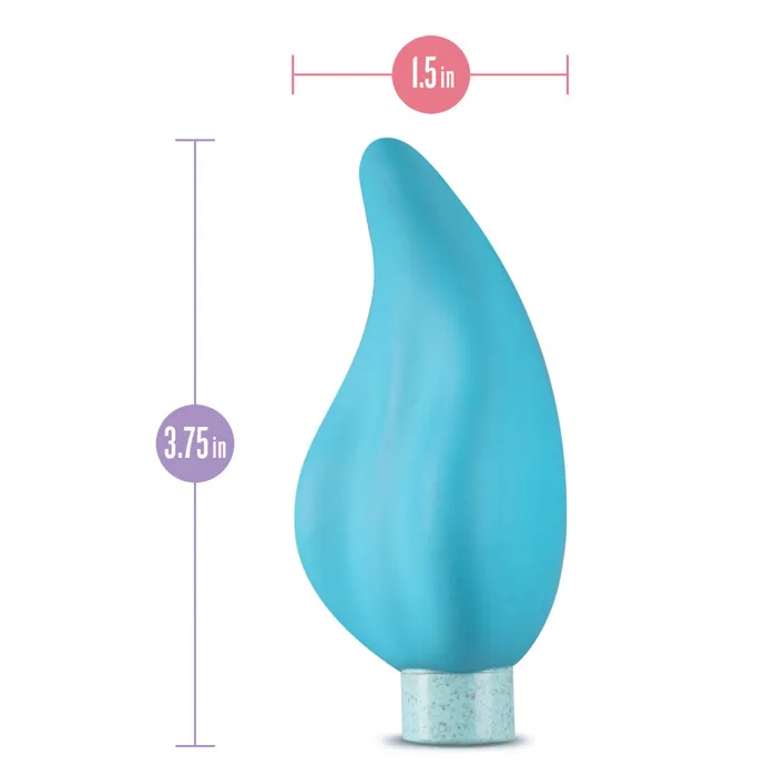 Blush Female Sex Toys Gaia By Blush Eco Caress PlantBased 4 Waterproof Multifunction Powerful Vibrator in Aqua Sustainably Made with BioTouch BioFeel