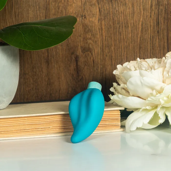 Blush Female Sex Toys Gaia By Blush Eco Caress PlantBased 4 Waterproof Multifunction Powerful Vibrator in Aqua Sustainably Made with BioTouch BioFeel