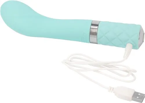 BMS Enterprises Vibrators Pillow Talk Sassy GSpot with Swarovski Crystal Teal Blue Vibrator