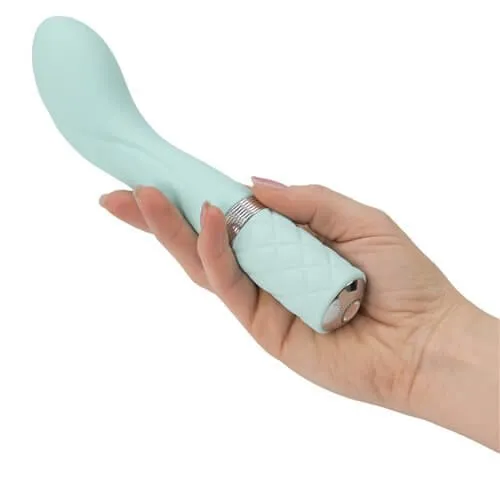 BMS Enterprises Vibrators Pillow Talk Sassy GSpot with Swarovski Crystal Teal Blue Vibrator