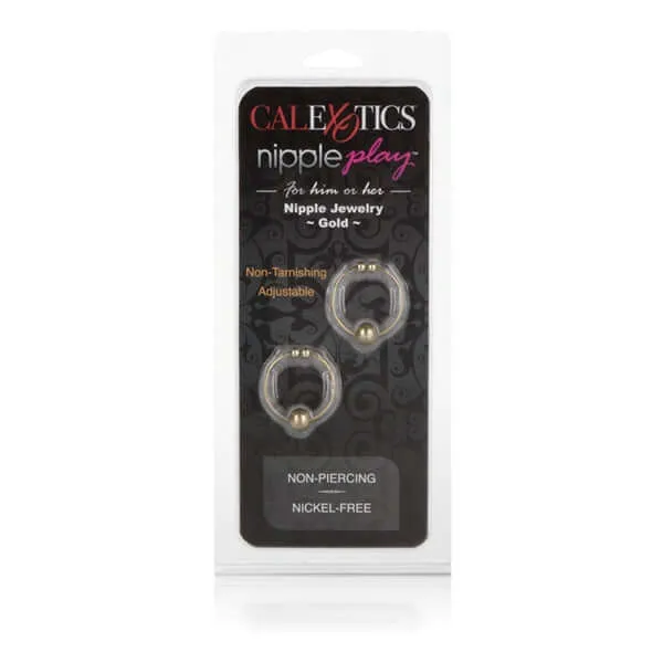 California Exotic Novelties Couples Nipple Play Nipple Rings Gold
