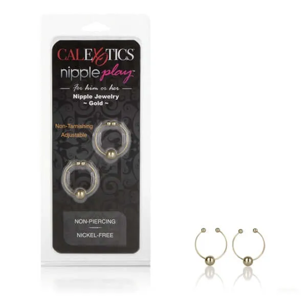 California Exotic Novelties Couples Nipple Play Nipple Rings Gold