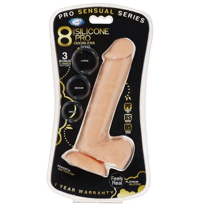 Cloud 9 Novelties Dildos Pro Sensual Premium 8Inch Silicone Dong with Bonus CRings Realistic Feel and Versatile Pleasure Cloud 9 Novelties Dildos Pro Sensual Premium 8Inch Silicone Dong with Bonus CRings Realistic Feel and Versatile Pleasure