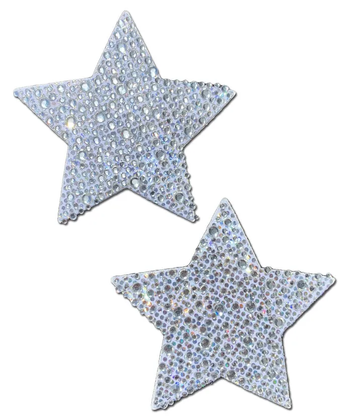 Crystal Silver Stars Pasties Pastease Anal