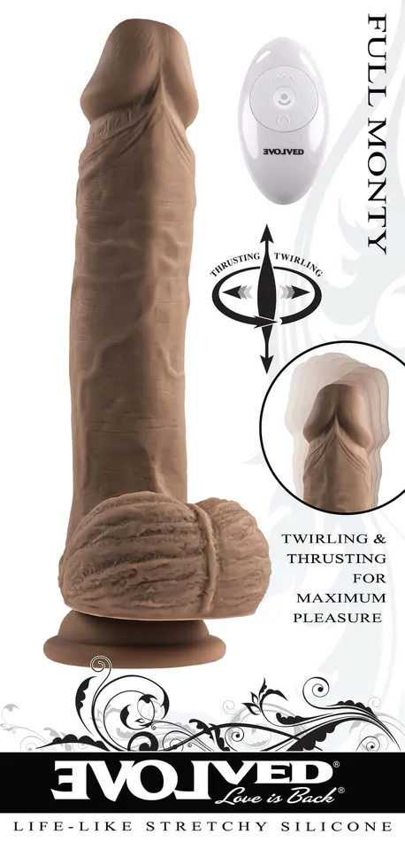 Dildos Evolved Novelties Evolved Full Monty Dark Skin Tone Dildo by Evolved Novelties