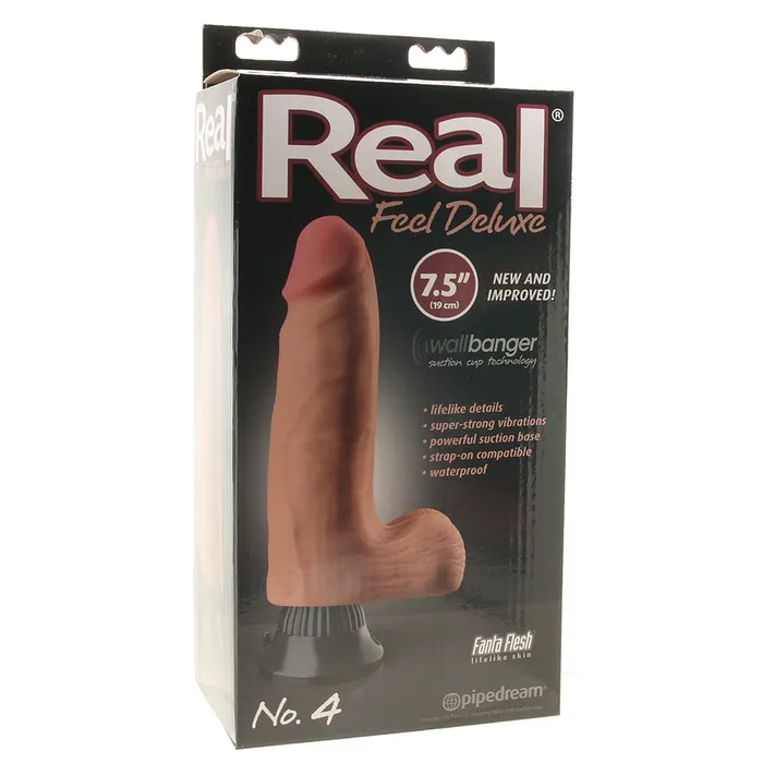 Dildos Real Feel Deluxe 75 Inch Vibrating Wall Banger Dildo in Li Pipedream