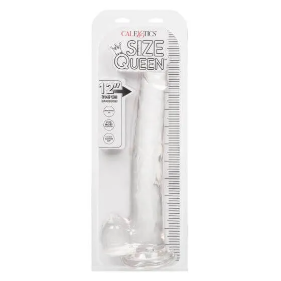 Dildos Size Queen 12Inch Clear Dildo Realistic Feel Suction Cup Base California Exotic Novelties