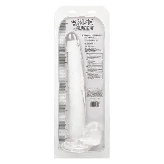 Dildos Size Queen 12Inch Clear Dildo Realistic Feel Suction Cup Base California Exotic Novelties