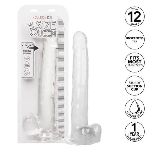 Dildos Size Queen 12Inch Clear Dildo Realistic Feel Suction Cup Base California Exotic Novelties