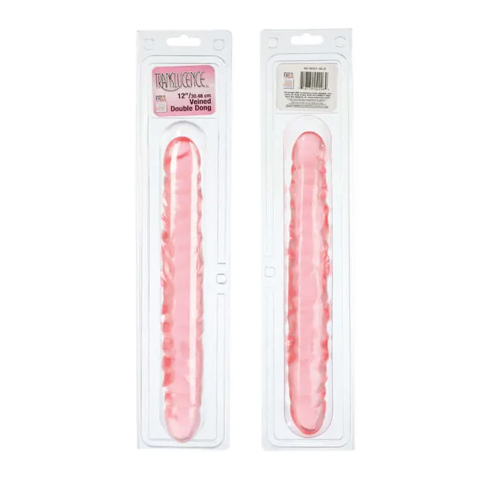 Dildos Translucence Veined Double Dong 12 Premium Quality Versatile Use Made in USA California Exotic Novelties