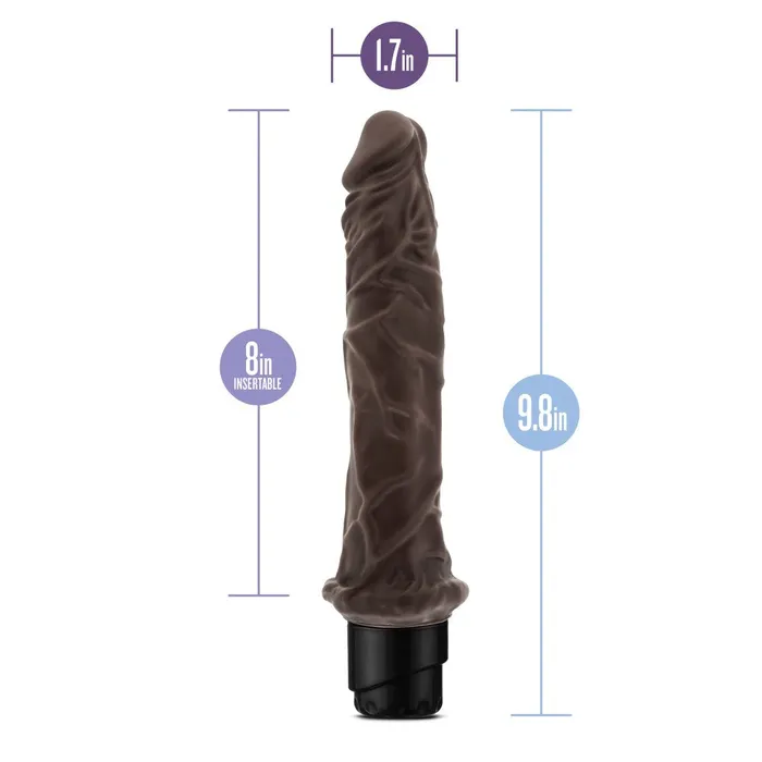 Dr Skin By Blush Cock Vibe 8 Realistic Chocolate 975Inch Long Vibrating Dildo Blush Vibrators