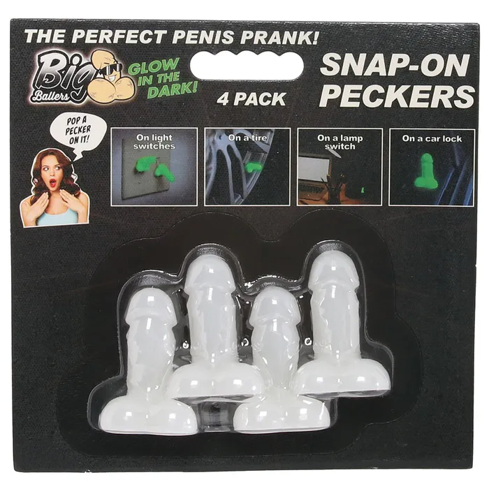 Female Sex Toys XR Brands Big Ballers SnapOn Peckers in GlowInTheDark