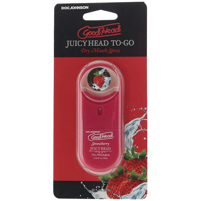 GoodHead Juicy Head Dry Mouth Spray ToGo in Strawberry Doc Johnson Male Sex Toys GoodHead Juicy Head Dry Mouth Spray ToGo in Strawberry Doc Johnson Male Sex Toys