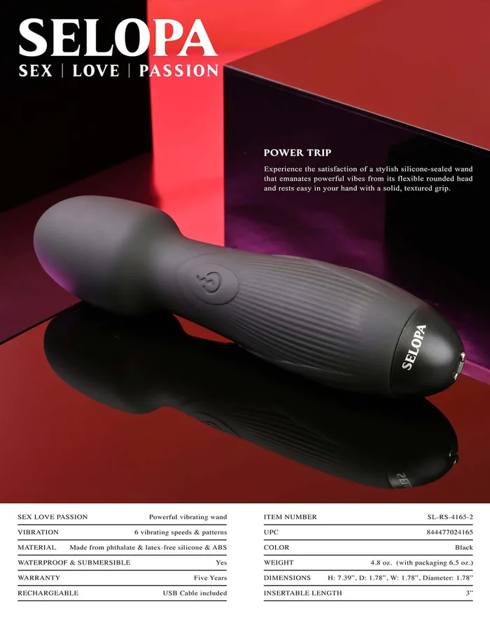 Indulge in Powerful Pleasure with the Selopa Power Trip Wand Vibrator Evolved Novelties Female Sex Toys