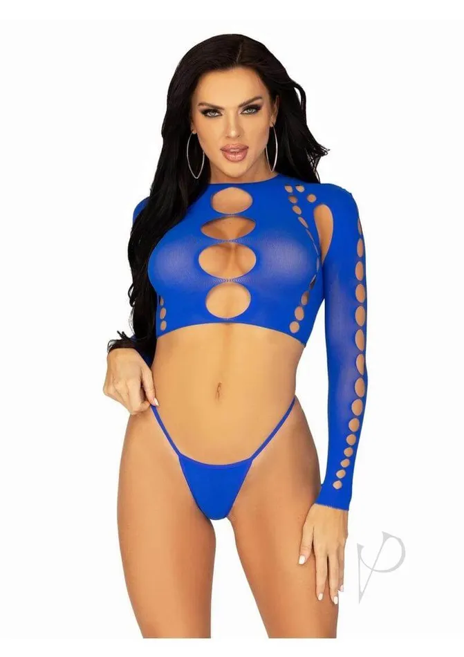 Leg Avenue Inc Male Sex Toys Seamless Cut Long Sleeve Gstring Os Ryl