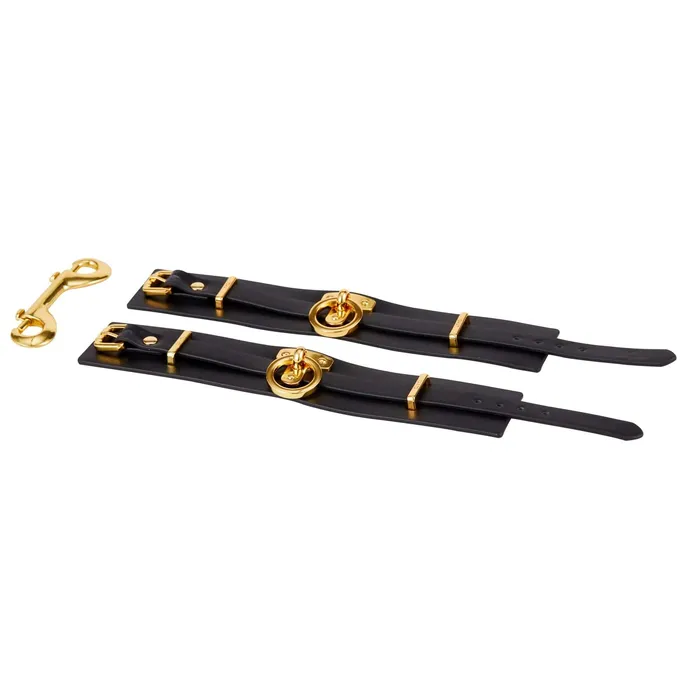 Luxury Italian Leather Spreader Bar Handcuffs and Ankle Cuffs Set by UPKO UPKO Restraints