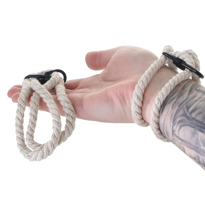 Merci Restrain Hemp WristAnkle Cuffs in Natural Doc Johnson Couples