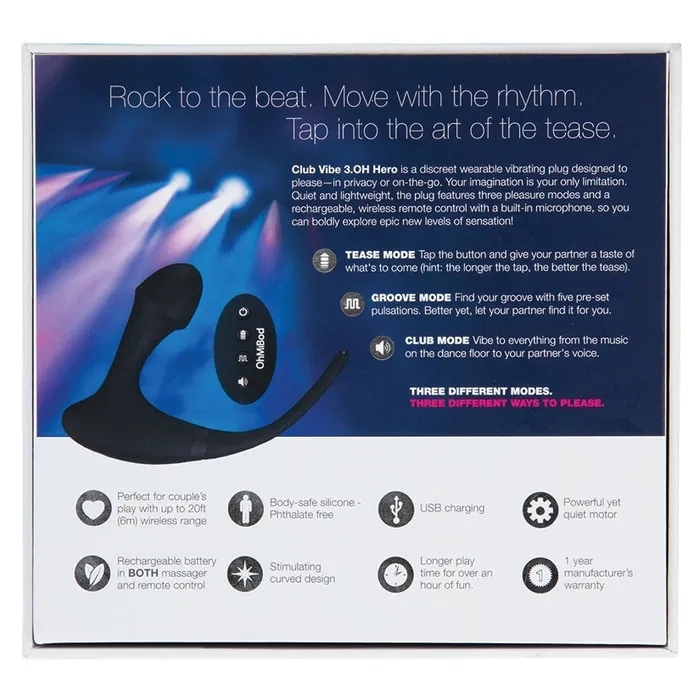 OhMiBod Club Vibe 3OH HEROBlack OHMIBOD Vibrators