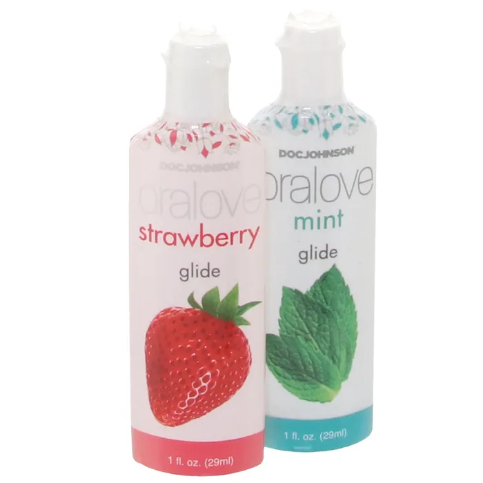 Oralove Delicious Duo Lickable Lubes in Strawberry Mint Doc Johnson Female Sex Toys Oralove Delicious Duo Lickable Lubes in Strawberry Mint Doc Johnson Female Sex Toys
