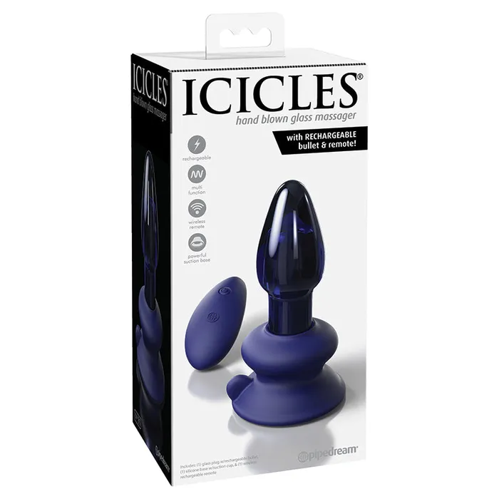 PIPEDREAM Female Sex Toys Icicles No85 with Rechargeable Vibrator RemoteBlue