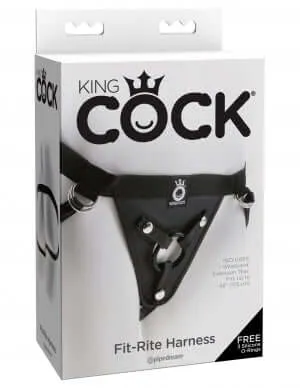Pipedream Products Female Sex Toys King Cock Fit Rite Harness Black Realistic StrapOn Experience Adjustable One Size Fits Most Pipedream Products Female Sex Toys King Cock Fit Rite Harness Black Realistic StrapOn Experience Adjustable One Size Fits Most