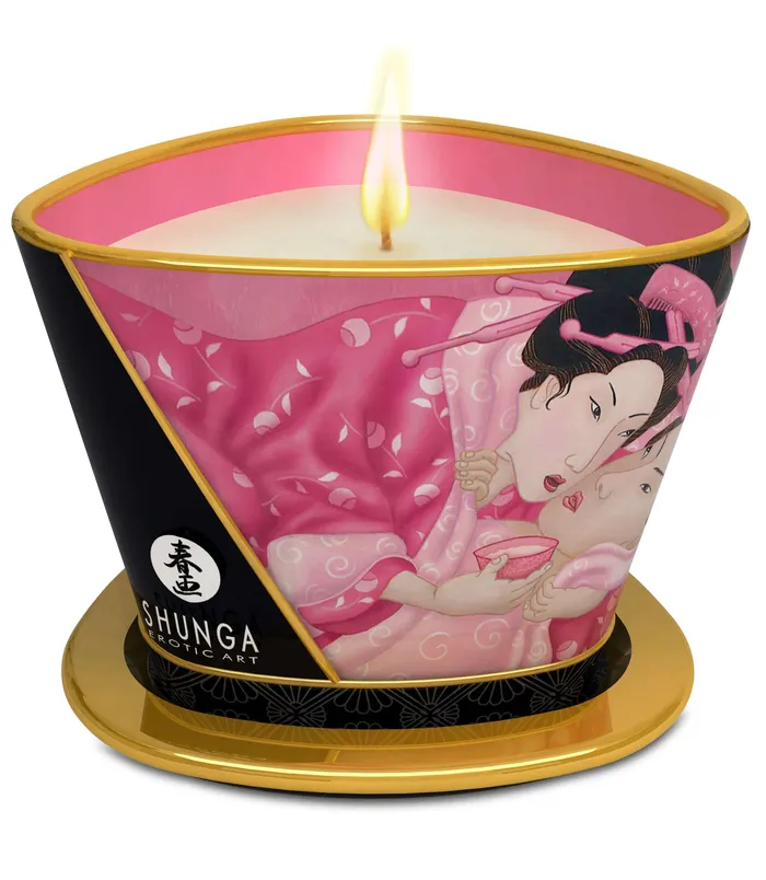 Shunga Erotic Art Massage Candle Aphrodisia Rose 57 oz Shunga Vibrators