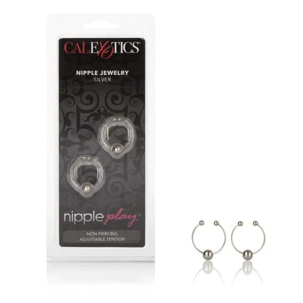 Silver Bead Nipple Rings NonPiercing Nipple Jewelry Set California Exotic Novelties Nipple Clitoral Toys Silver Bead Nipple Rings NonPiercing Nipple Jewelry Set California Exotic Novelties Nipple Clitoral Toys