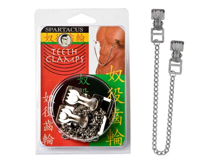 Spartacus Experience Intense Sensation with Extremeline Teeth Clamps Adjustable Nipple Clamps with Bite Female Sex Toys Spartacus Experience Intense Sensation with Extremeline Teeth Clamps Adjustable Nipple Clamps with Bite Female Sex Toys