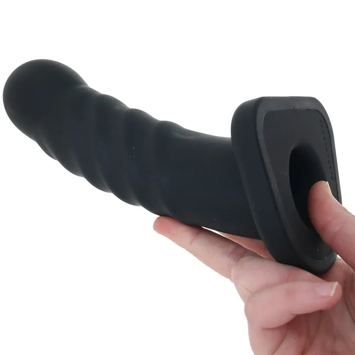 Sportsheets Banx Ribbed 8 Inch Hollow Silicone Dildo in Black Anal Sportsheets Banx Ribbed 8 Inch Hollow Silicone Dildo in Black Anal