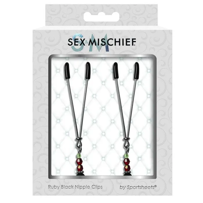Sportsheets Sex and Mischief Nipple Clips Ruby Black BeginnerFriendly Sport Sheets Couples