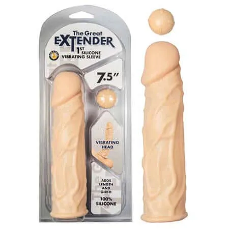 The Great Extender 1st Silicone Vibrating Sleeve 75 inches Light Nasstoys Male Sex Toys The Great Extender 1st Silicone Vibrating Sleeve 75 inches Light Nasstoys Male Sex Toys